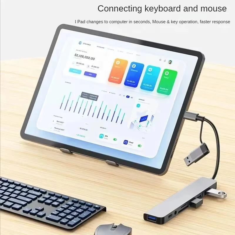 8-in-1 USB-C Hub — 4 USB, SD/TF & Audio | MacBook Ready
