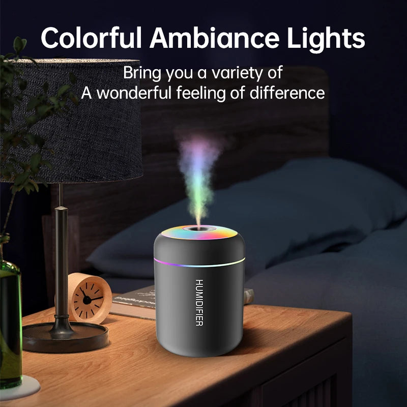 Mini Air Humidifier USB Aroma Diffuser Essential Oil Purifier Mist Maker Colorful Lights humidificador For Home Car Office 180ML