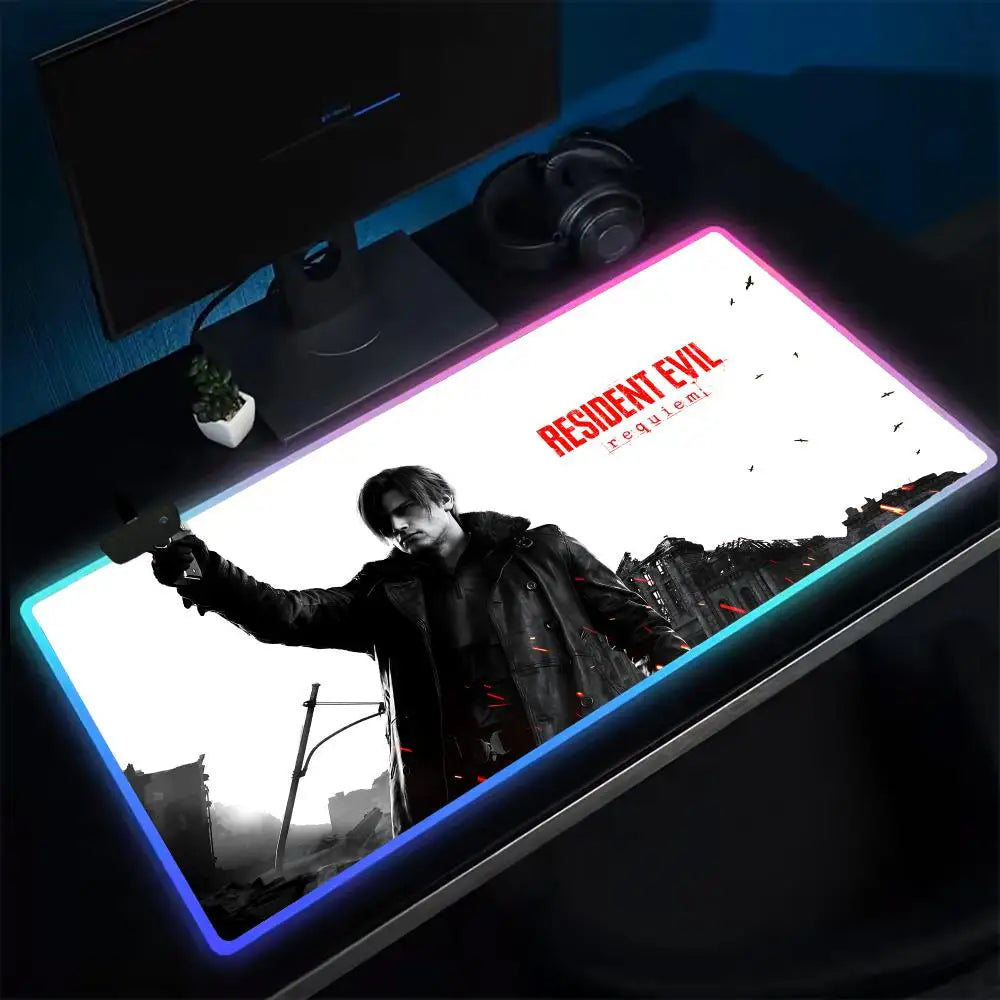 XXL RGB LED Gaming Mouse Pad – Backlit Desk Mat with Rubber Base | Anime Gaming Aesthetic