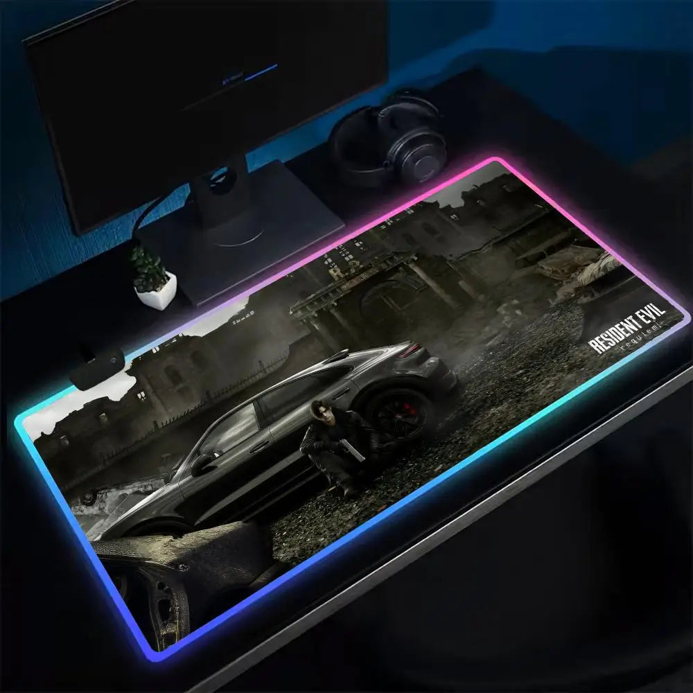 XXL RGB LED Gaming Mouse Pad – Backlit Desk Mat with Rubber Base | Anime Gaming Aesthetic