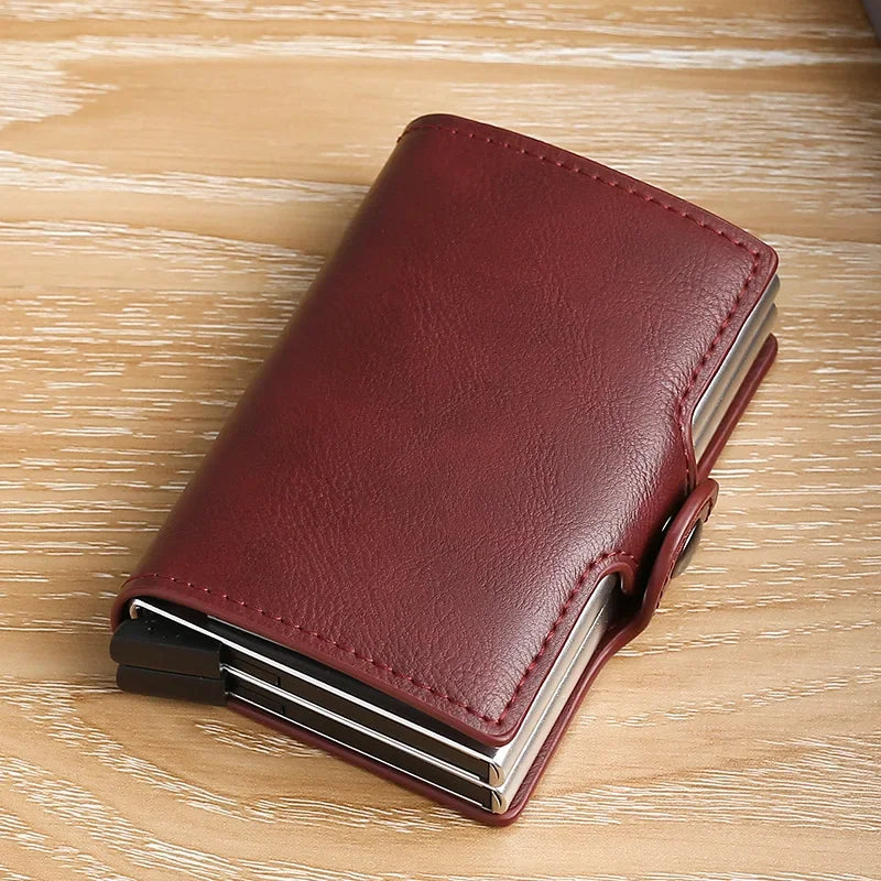 New Double Layer High Capacity Men ID Credit Bank Card Holder Wallet Anti Rfid Blocking Protected Magic Mini Small Money Wallets