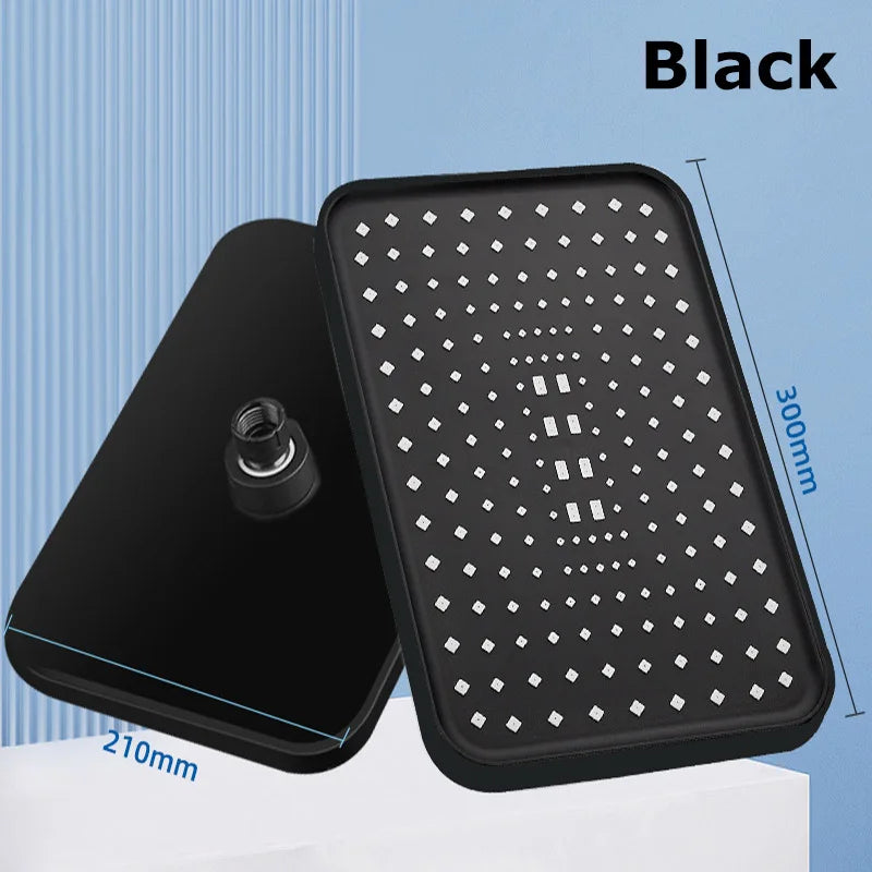 Top spray showerhead 30cm Large Size High Pressure Overhead Rain Large Flow Booster Rain Shower Head 360° Rotation Water Saving