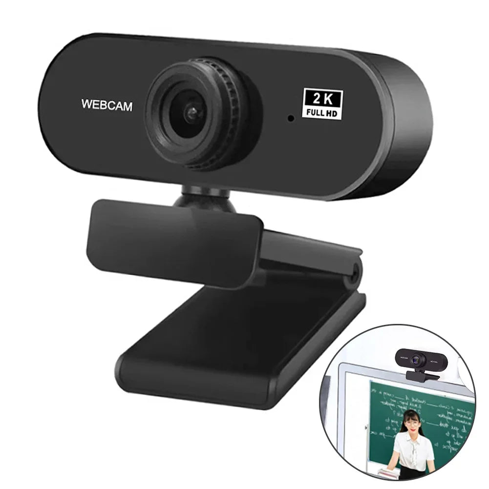 2K Mini Webcam with Microphone – FHD 1080P Web Camera for PC, Laptop, Live Streaming & Video Calls