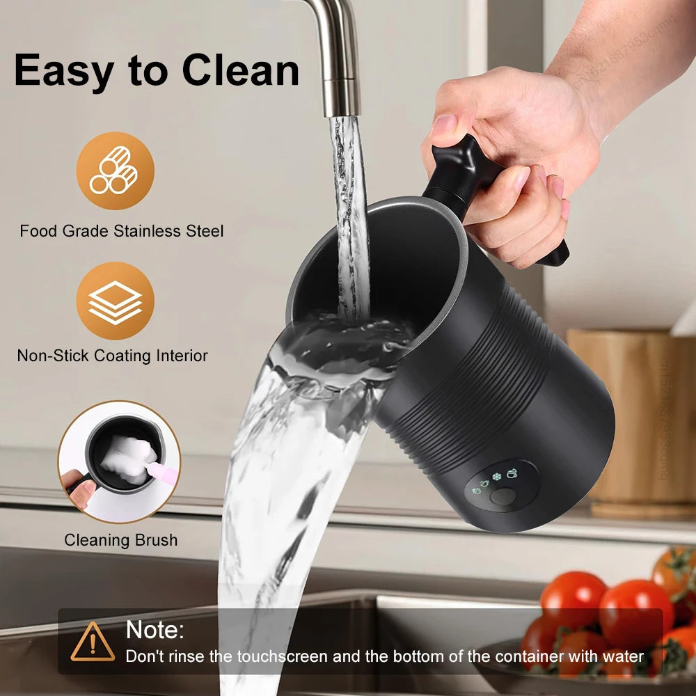 4-in-1 Electric Milk Frother – Hot & Cold Foam Maker for Coffee, Cappuccino & Latte