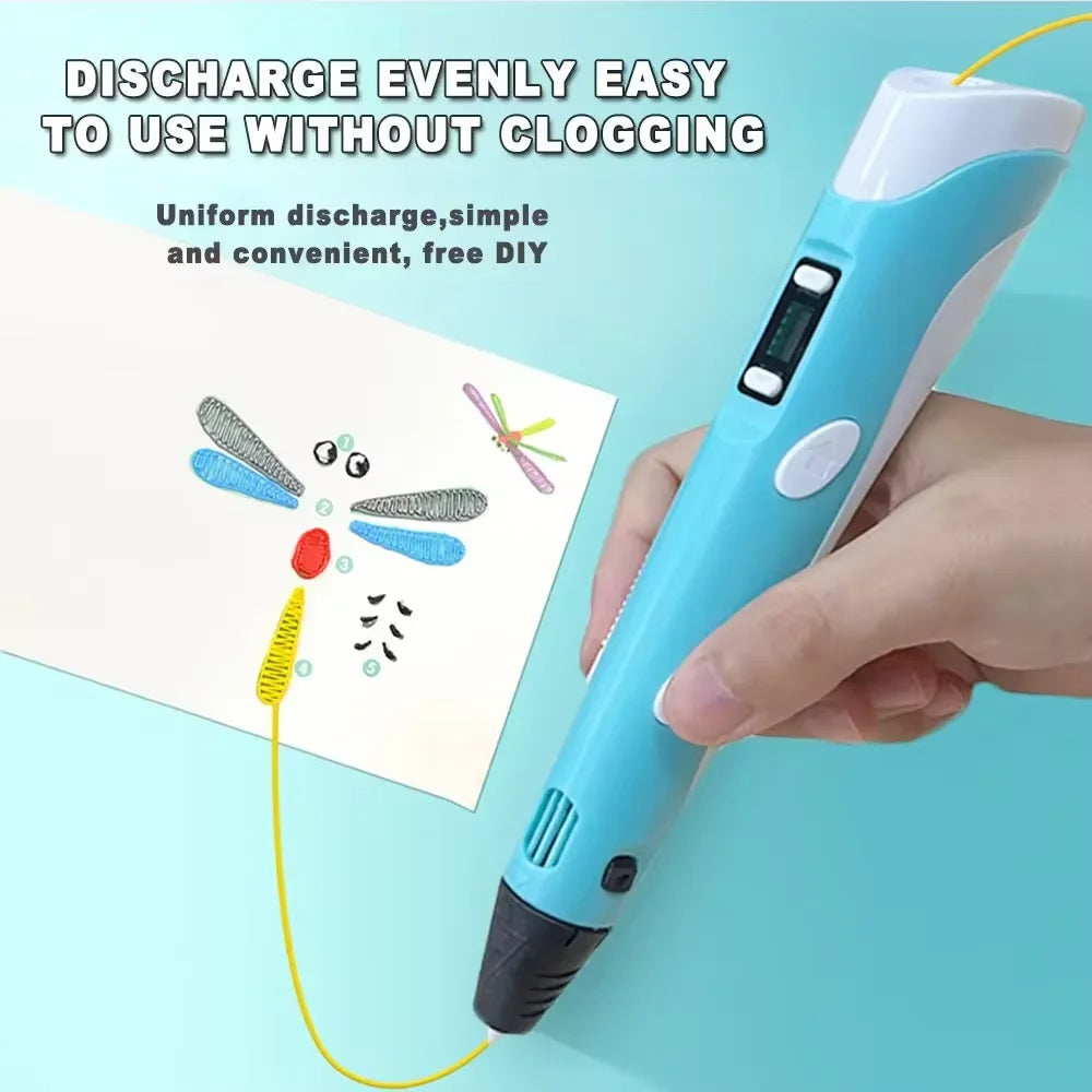 Electronic 3D Printing Pen with 9M PLA Filament – Intelligent Graffiti Tool | Kids & Adults Gift