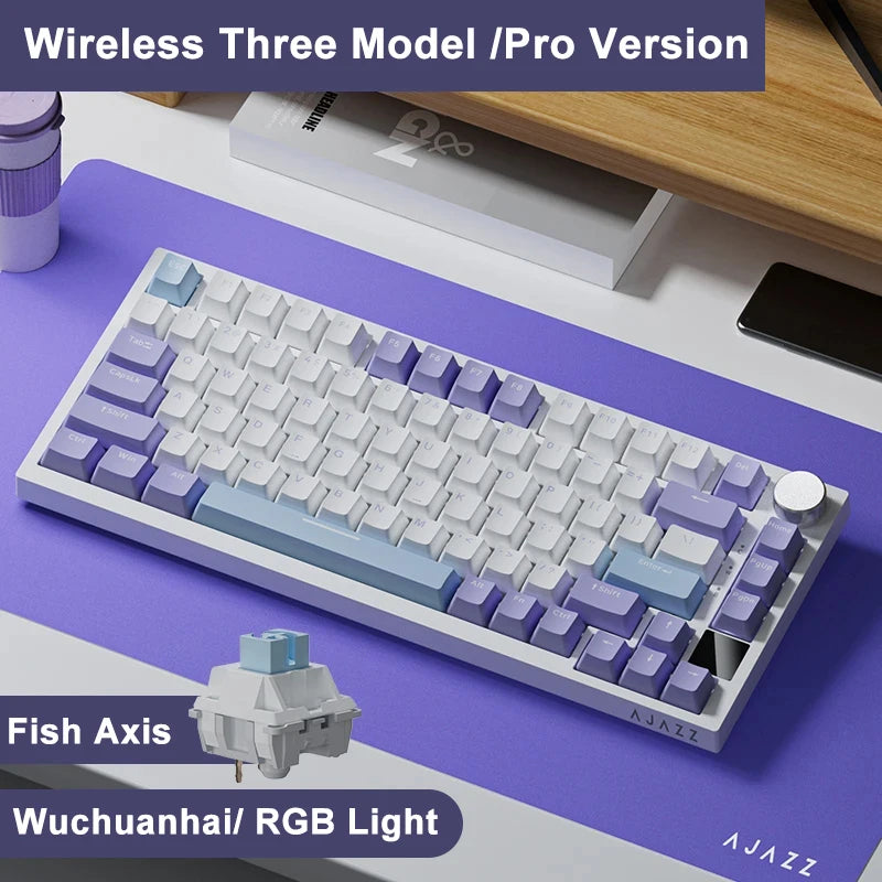Ajazz AK820 Pro Mechanical Keyboard — Triple-Mode Wireless, Custom Gasket