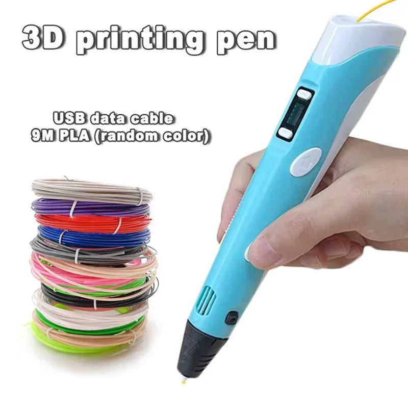 Electronic 3D Printing Pen with 9M PLA Filament – Intelligent Graffiti Tool | Kids & Adults Gift