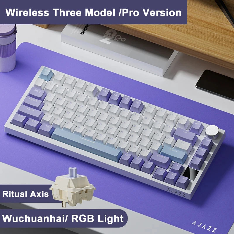 Ajazz AK820 Pro Mechanical Keyboard — Triple-Mode Wireless, Custom Gasket