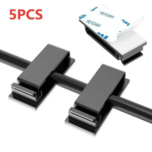 Self-Adhesive Cable Clips — Sleek Desk & Car Cord Management