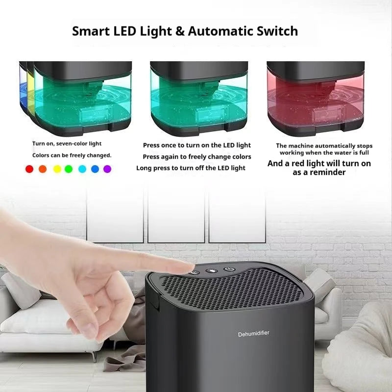 Portable Mini Air Dehumidifier & Moisture Absorber – Silent Home, Bedroom, Office & Kitchen Air Dryer