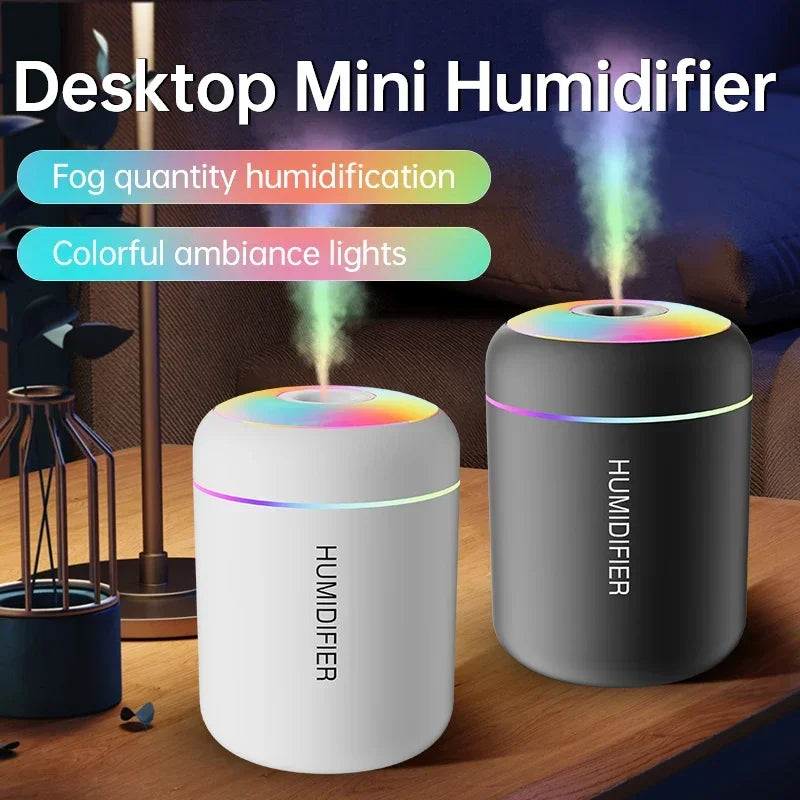 Car Mini Air Humidifier & Aroma Diffuser – 180ml USB Essential Oil Mist Maker with LED Light