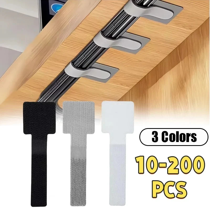 Reusable Self-Adhesive Cable Ties – Adjustable Wire & Cord Organiser Straps for Desk Management
