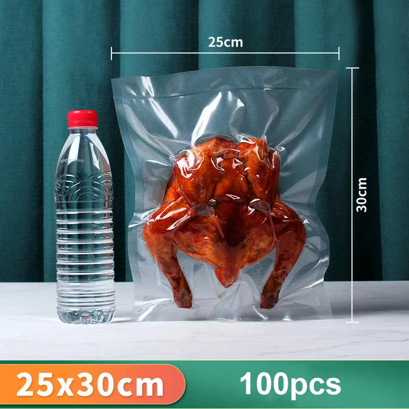 100-Pack Vacuum Food Storage Bags — 5 Sizes, Lasting Freshness