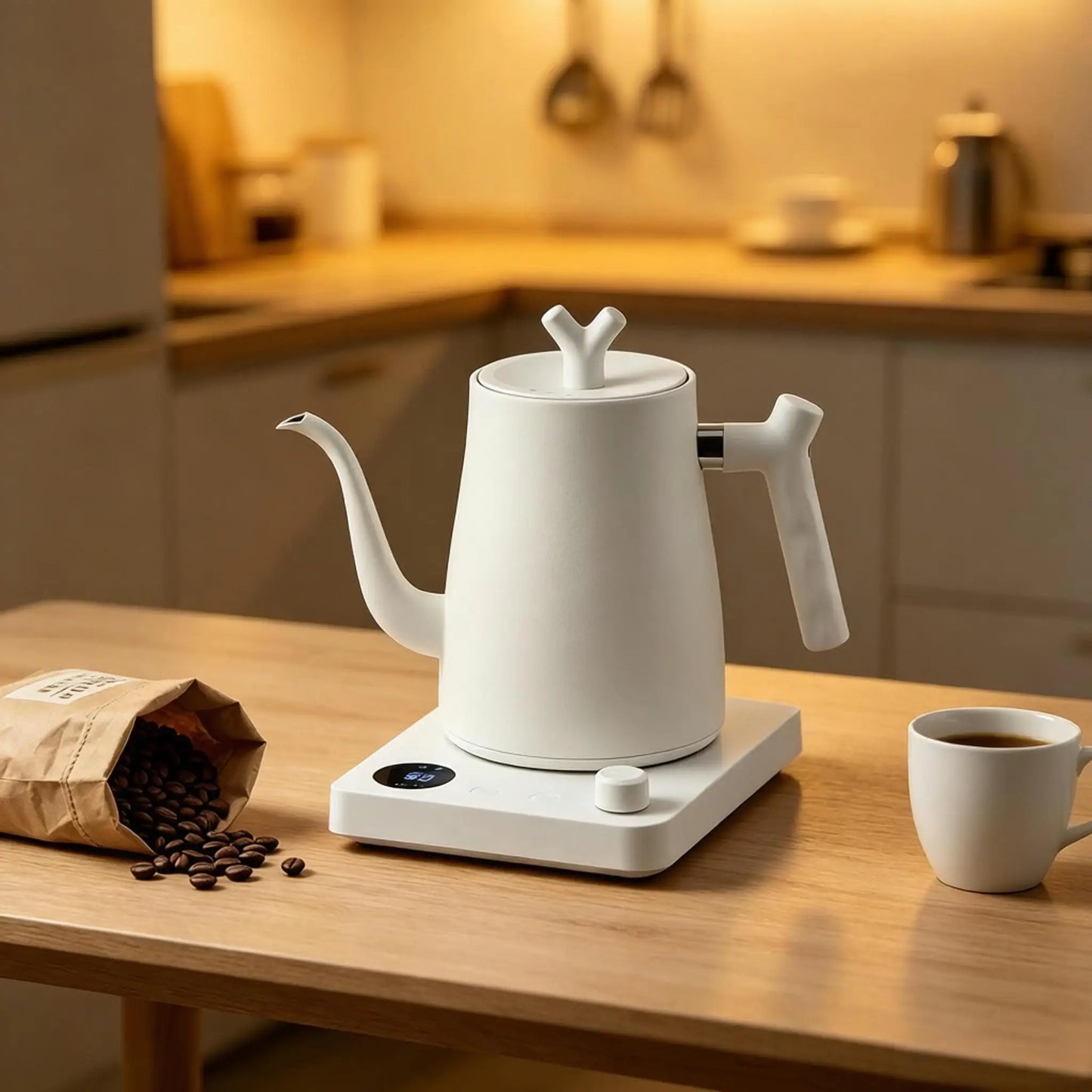 Smart Temperature Control Gooseneck Electric Kettle – 1L, 1000W, 304 Stainless Steel | Pour-Over Coffee & Tea