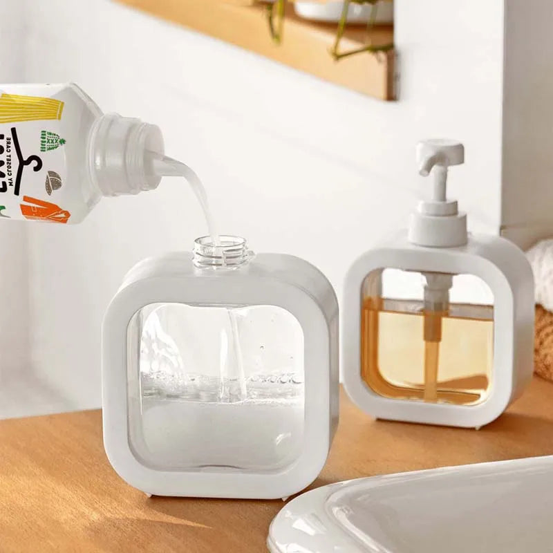 300/500ml Portable Travel Dispenser Empty Pump Bottle Bathroom Soap Dispensers Refillable Lotion Shampoo Hand Soap Dish Soap