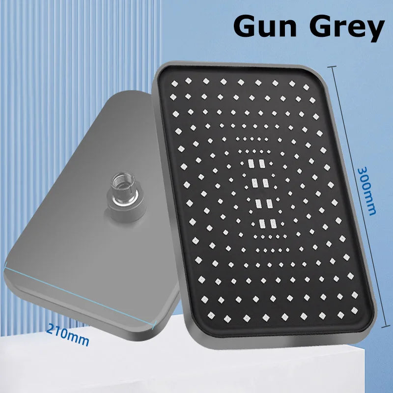 Top spray showerhead 30cm Large Size High Pressure Overhead Rain Large Flow Booster Rain Shower Head 360° Rotation Water Saving