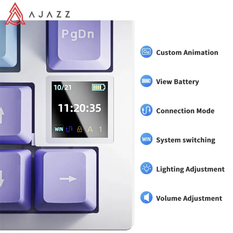 Ajazz AK820 Pro Mechanical Keyboard — Triple-Mode Wireless, Custom Gasket