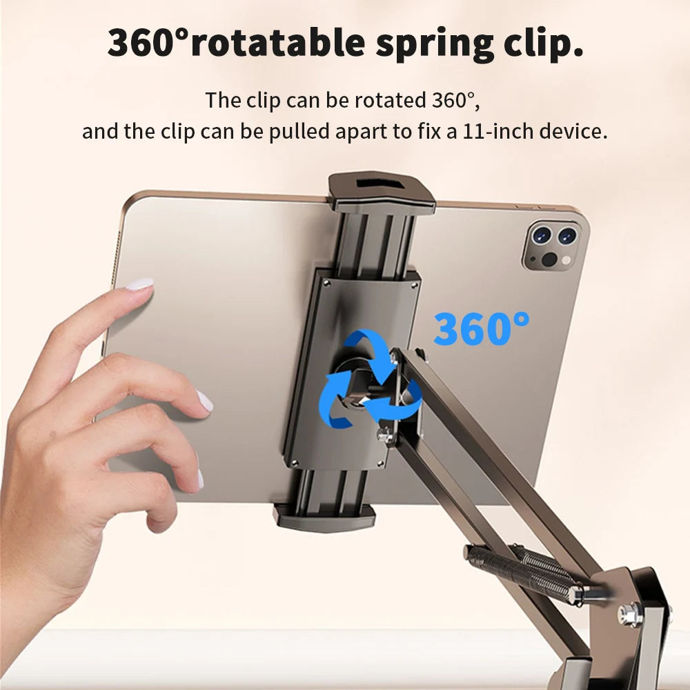 Universal Flexible Tablet & Phone Holder — Hands-Free Aluminum Arm