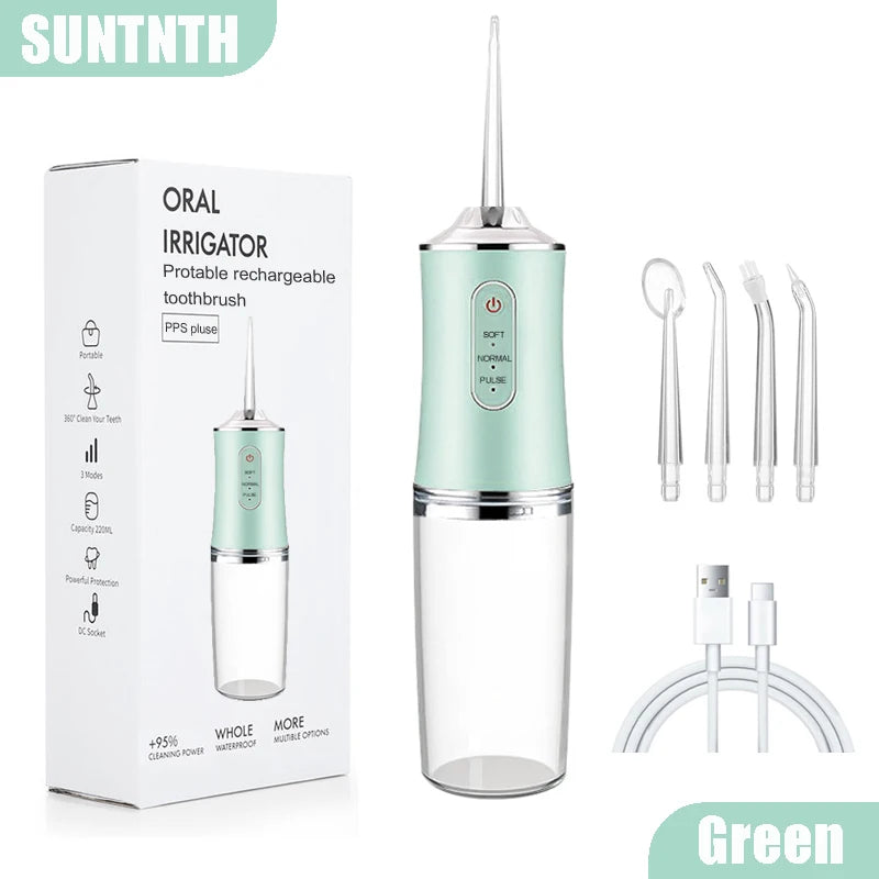 Portable Water Flosser — USB Rechargeable Oral Irrigator, 220ml Tank