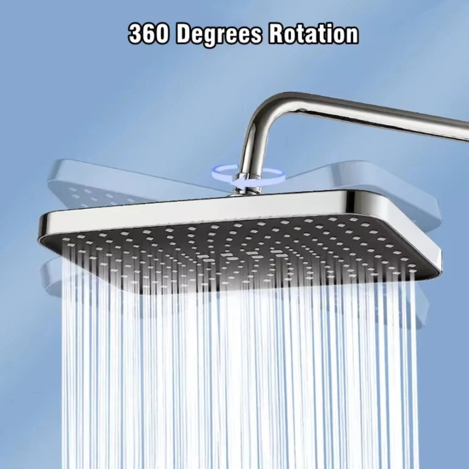 Top spray showerhead 30cm Large Size High Pressure Overhead Rain Large Flow Booster Rain Shower Head 360° Rotation Water Saving