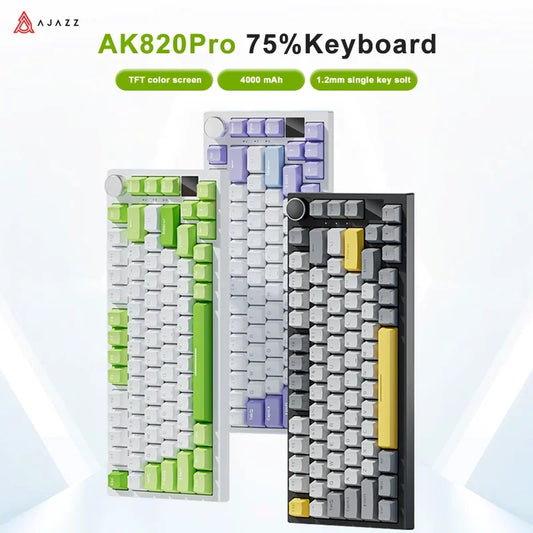 Ajazz AK820 Pro Mechanical Keyboard — Triple-Mode Wireless, Custom Gasket