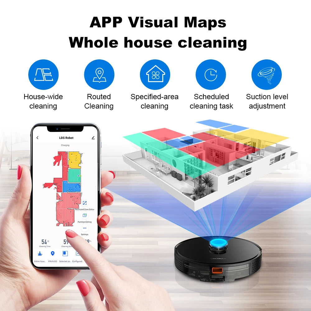 LILIN X6 Laser Robot Vacuum — 6500Pa Wet & Dry Smart Mapping