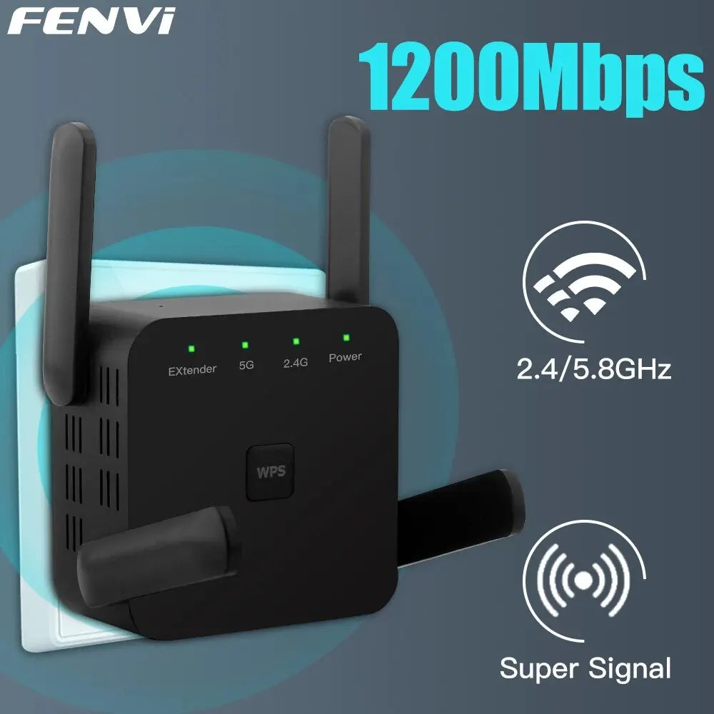 FENVI AC1200 Dual-Band WiFi Extender — Whole-Home Signal Boost