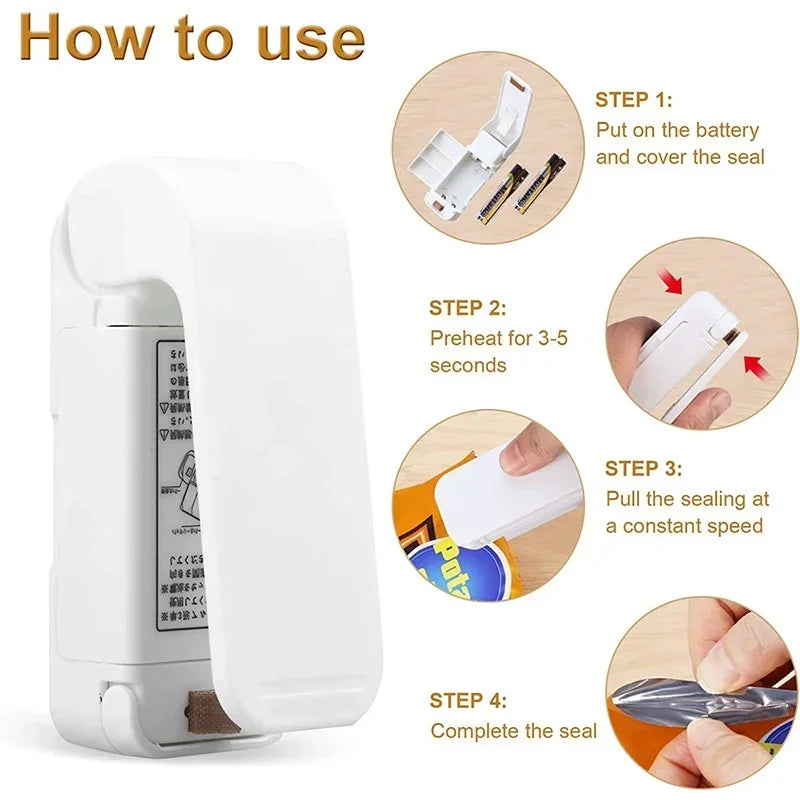 Portable Mini Heat Bag Sealer – Handheld Thermal Plastic Food Bag Sealing Machine