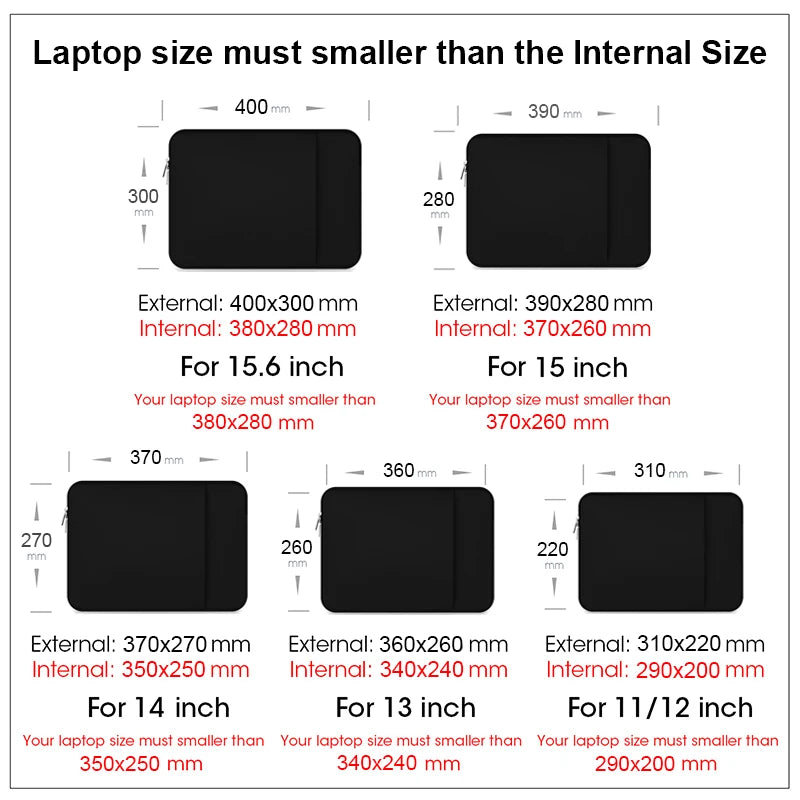 Soft Laptop Sleeve 11"-15.6" — Universal Notebook Protection